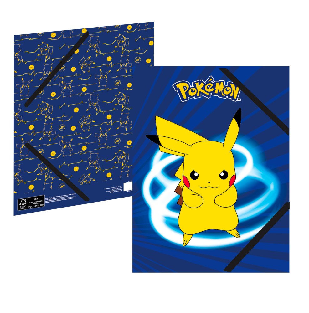 Chemise 3 Rabats A4 Carton POKEMON